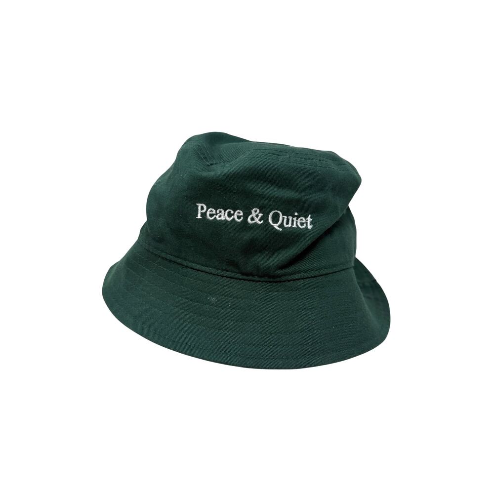 Museum of Peace & Quiet Logo Bucket Hat Forest Green Embroidered One Size